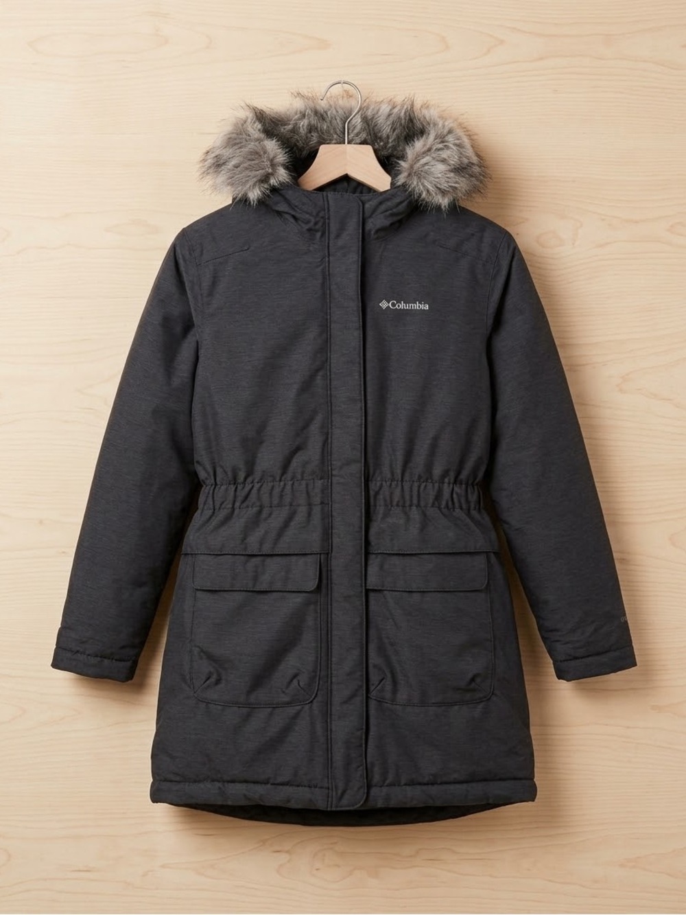 Columbia  Omni-Heat Girls’ Winter Parka Jacket – Charcoal Gray – Size Medium